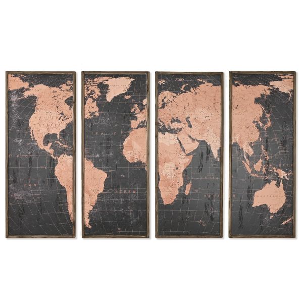 Set 4 tablouri VALKIS WORLD MAP 200 x 120 CM
